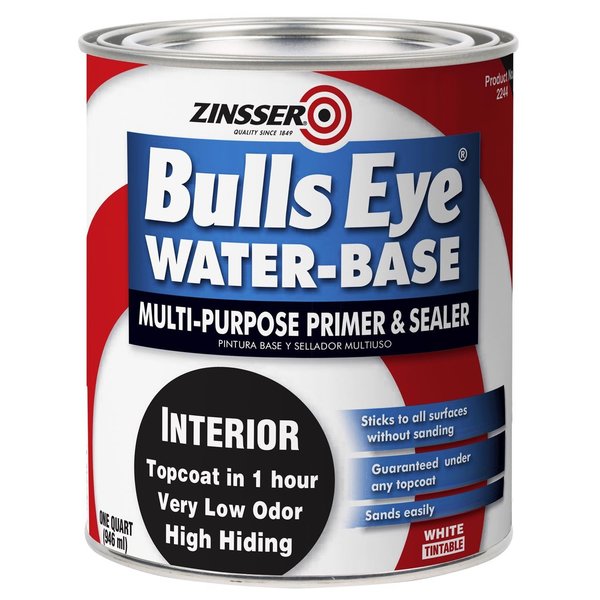 Zinsser Bulls Eye White Flat Water-Based Acrylic Primer and Sealer 1 qt 2244